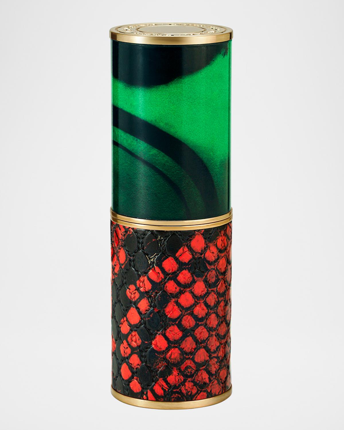 Dries Van Noten Refillable Lipstick Case In Malachite Snake