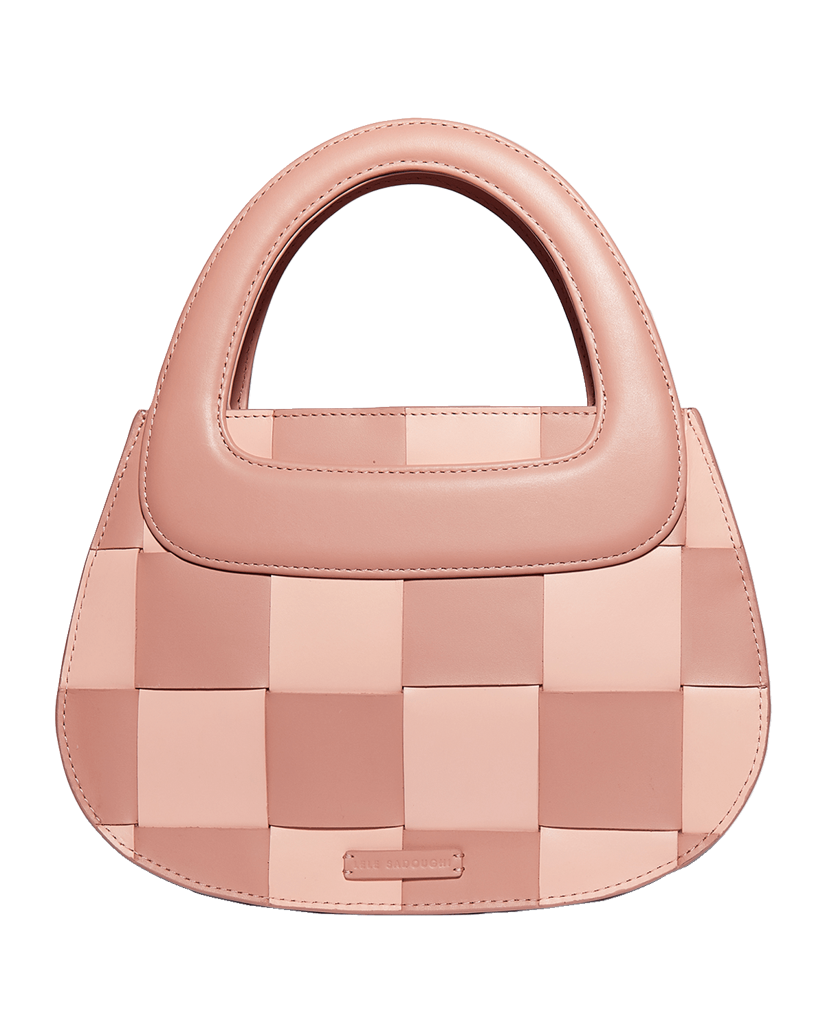 Lele Sadoughi Carla Checkered Leather Top-Handle Bag