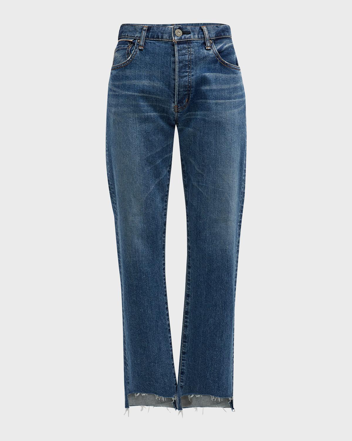 Rag & Bone Harlow Straight-Leg Step Hem Jeans | Neiman Marcus