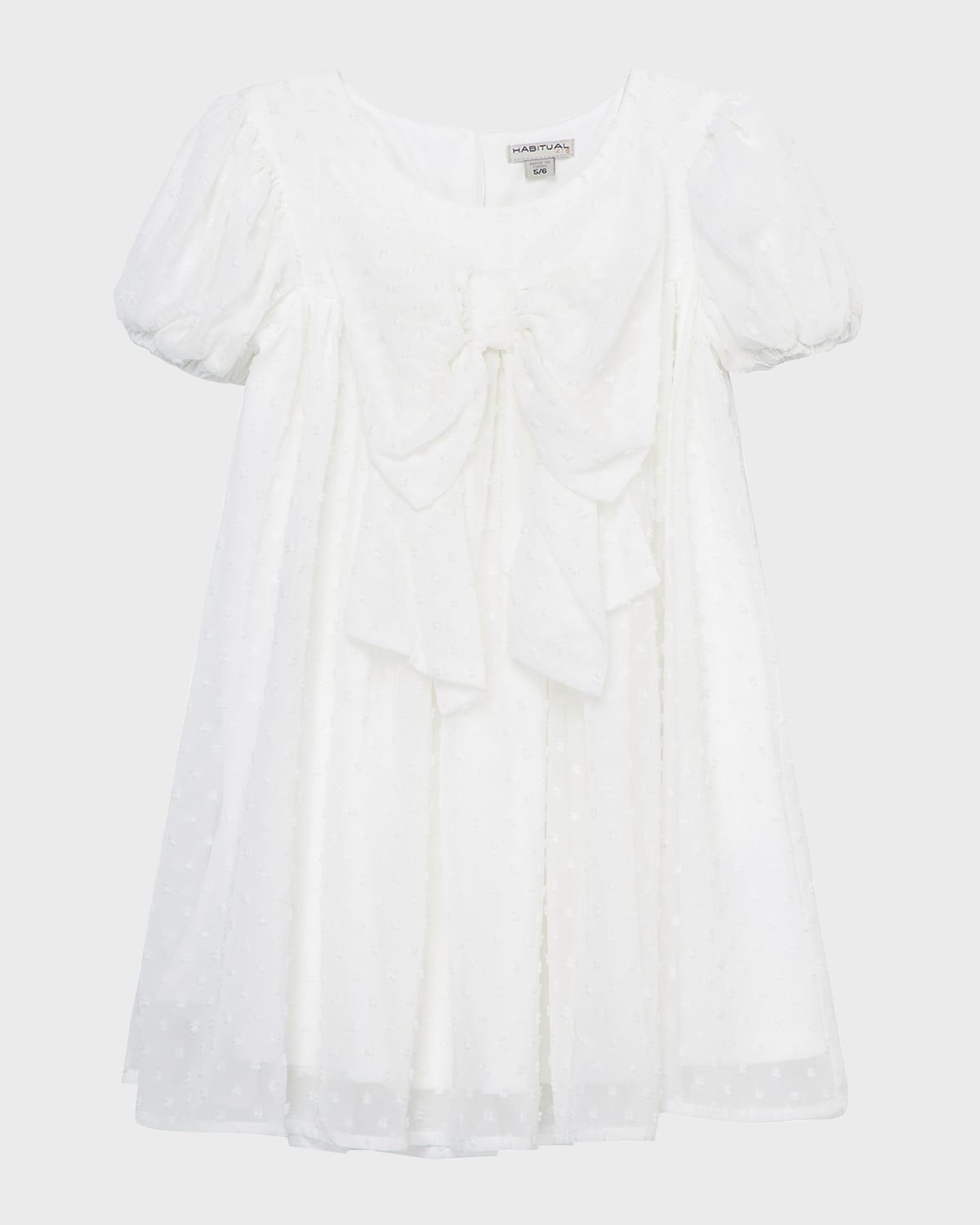 Habitual Girl's Swiss Dot Bow Dress, Size 4-6X