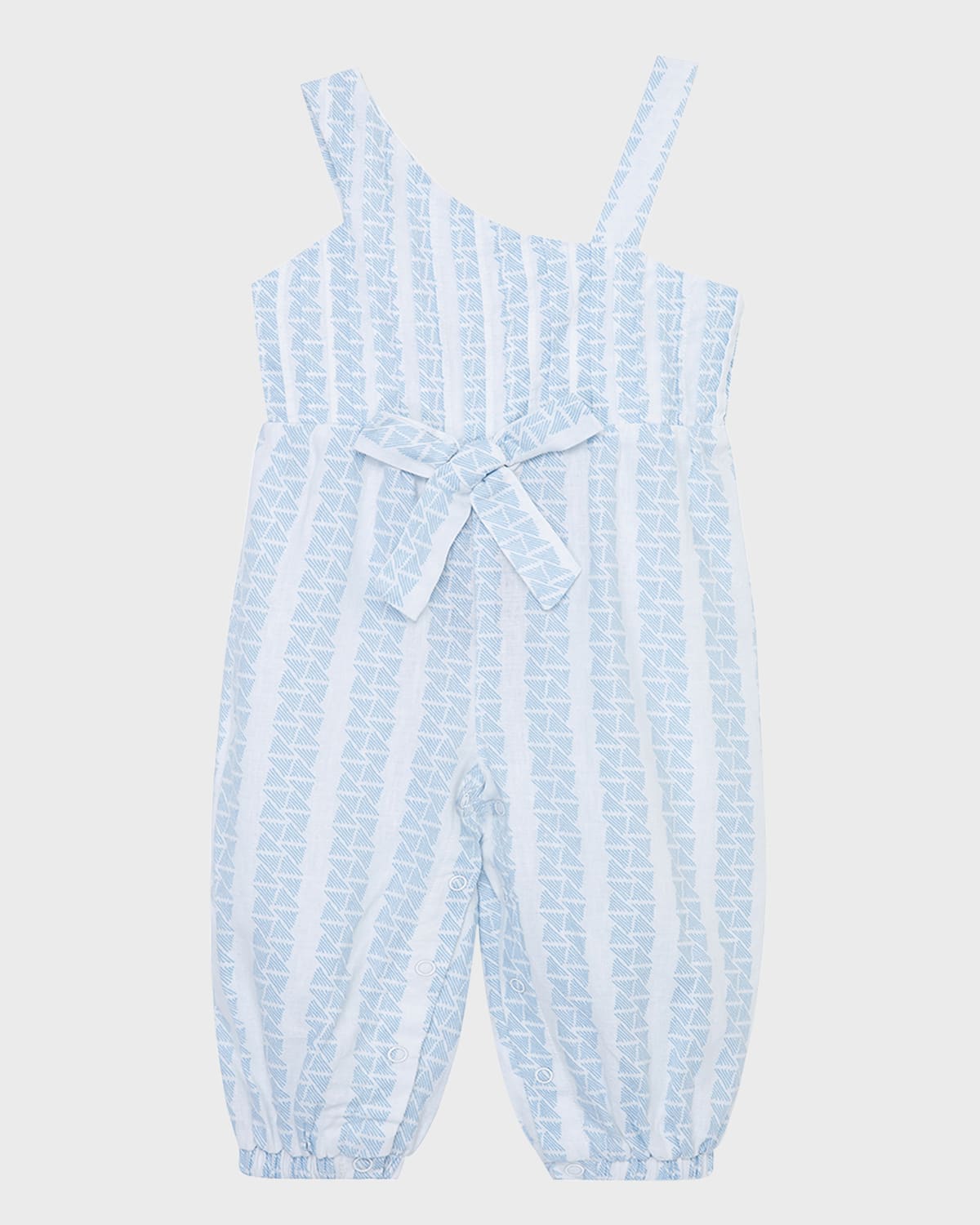 Habitual Girl's One Shoulder Multi Striped-Print Wide Leg Jumpsuit, Size 12M-24M