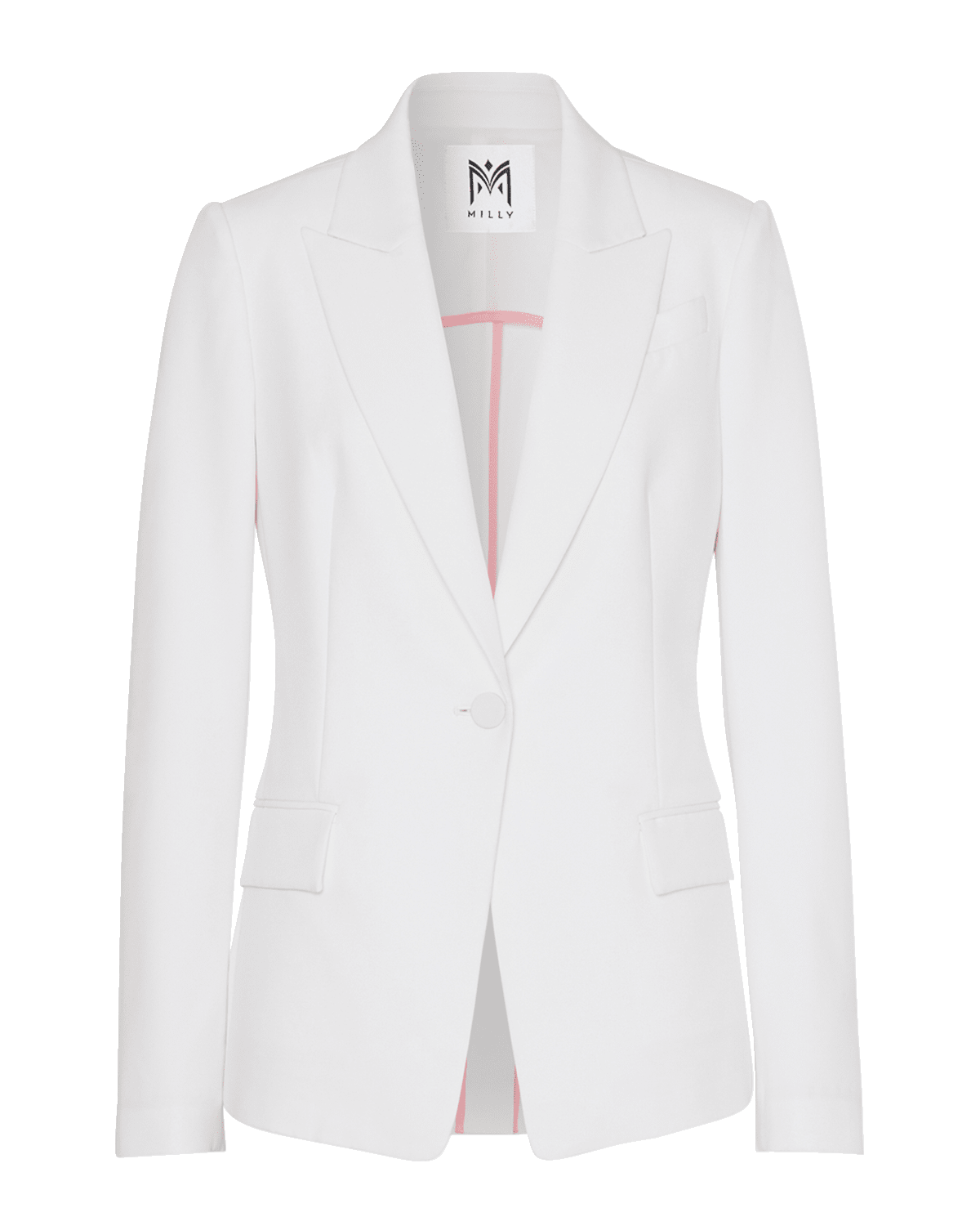 Milly Avery Single-Button Cady Blazer