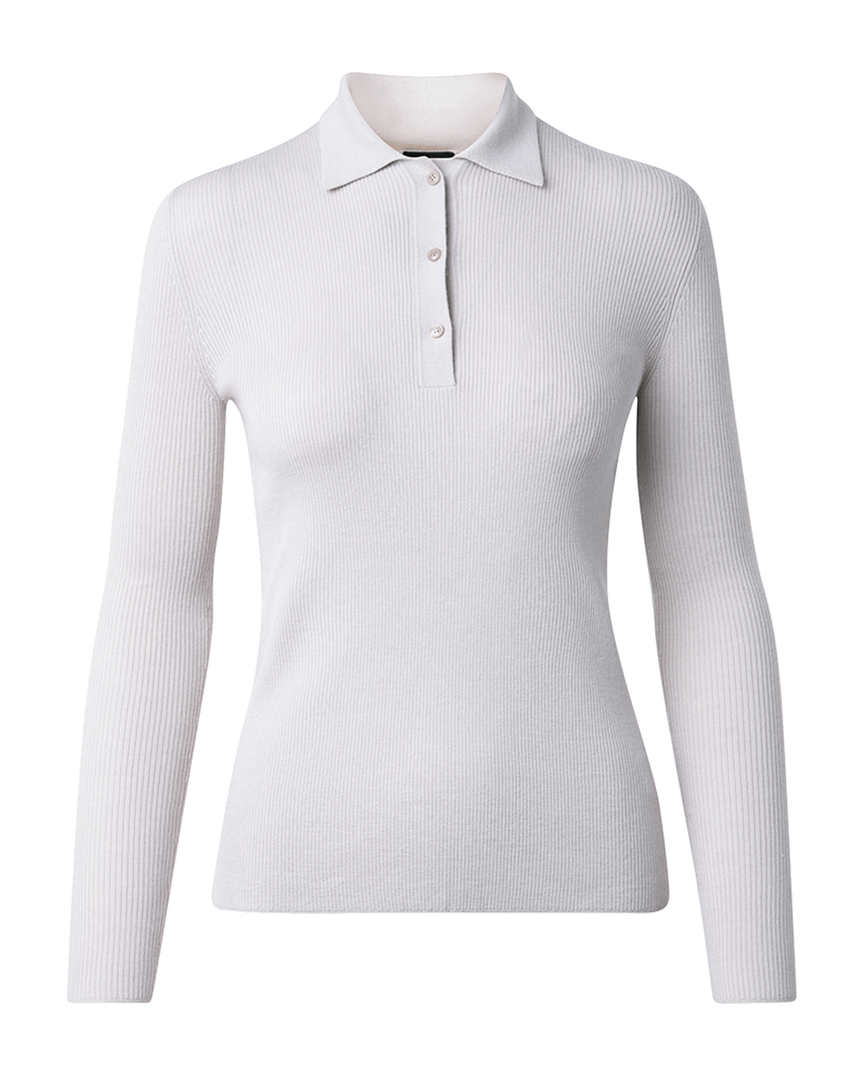 Akris Cashmere Blend Ribbed Knit Collared Pullover
