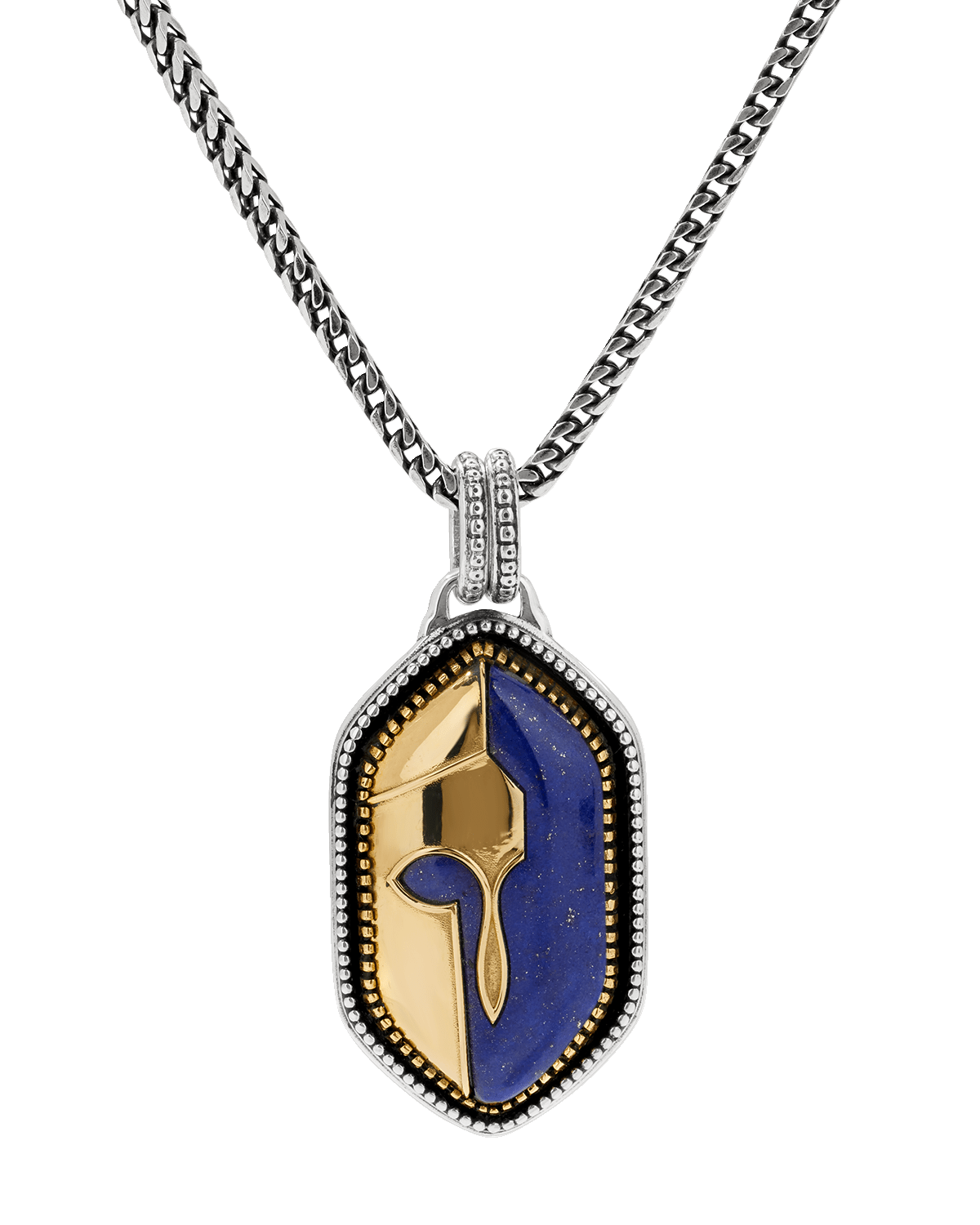 Konstantino Men's Silver & Gold Freeform Pendant with Lapis