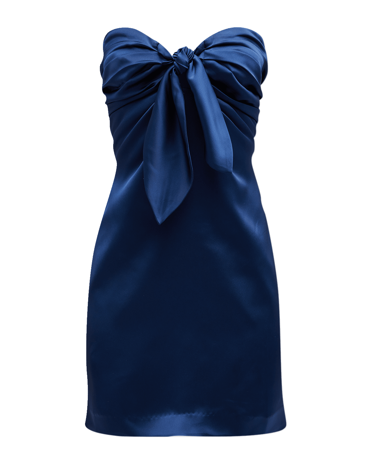 Ramy Brook Orion Strapless Tie-Front Satin Mini Dress