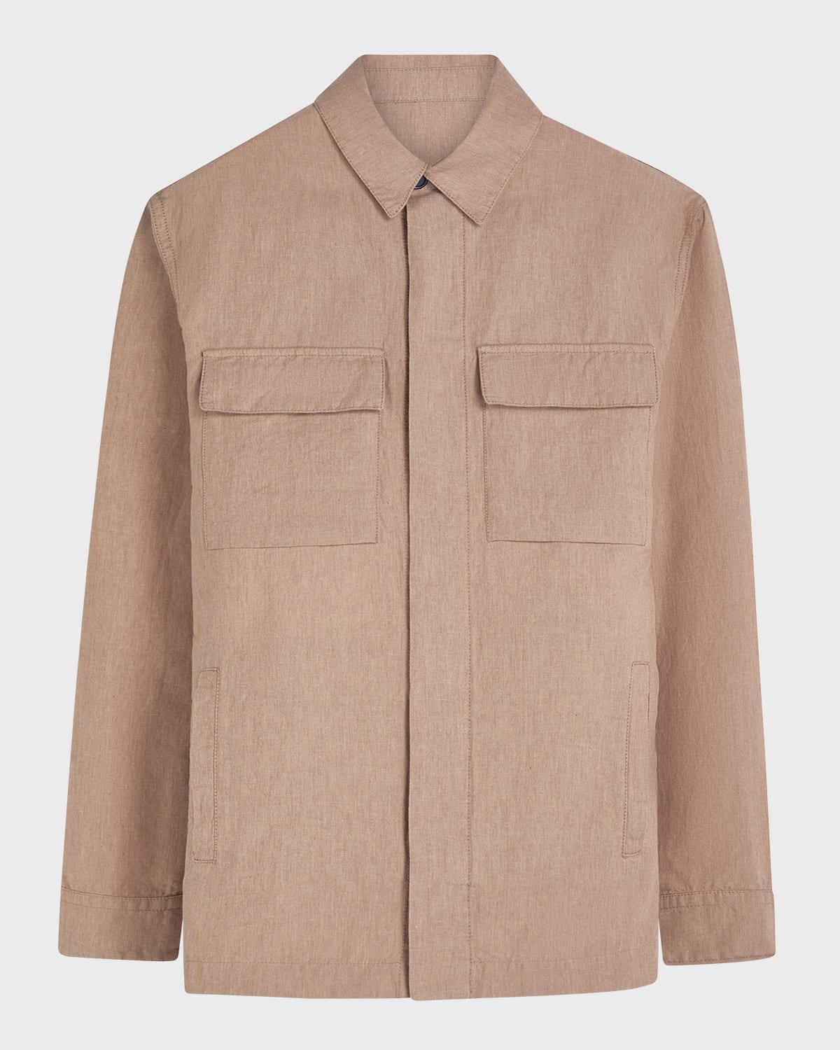 Bugatchi Men's Linen-Cotton Shirt Jacket