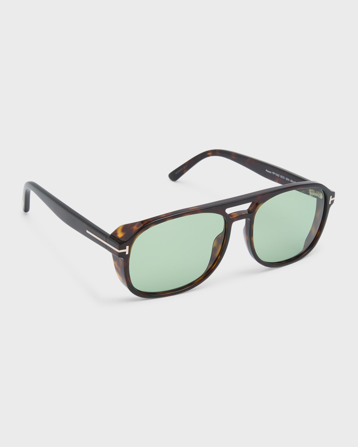 Tom Ford Havana Logo Acetate Aviator Sunglasses In Brown