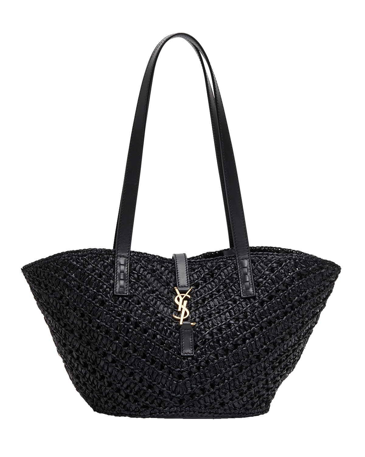 Saint Laurent Panier Small YSL Tote Bag in Raffia