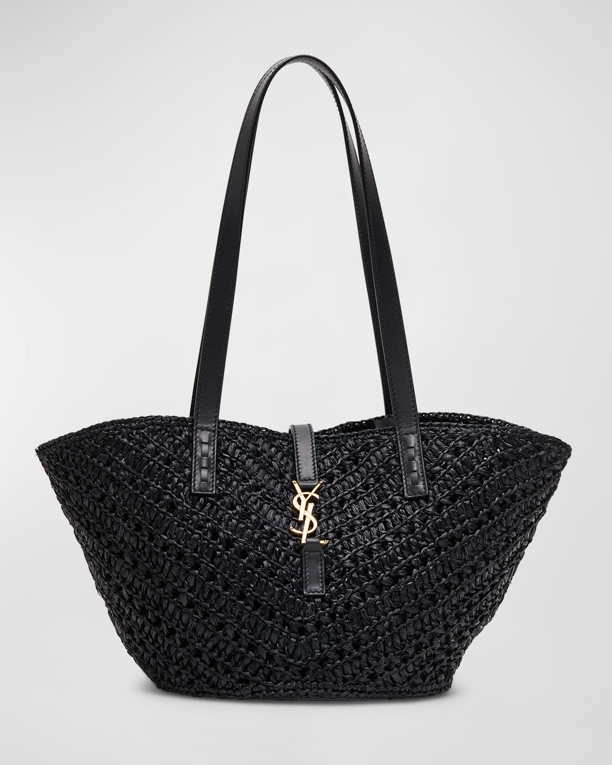 Saint Laurent Panier Small YSL Tote Bag in Raffia