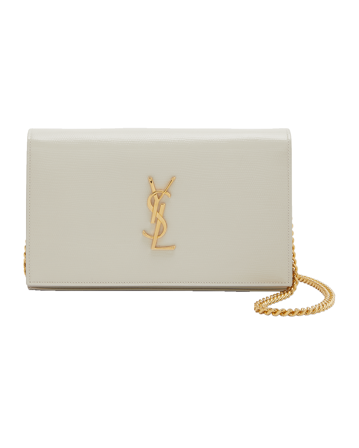 Saint Laurent Kate Medium YSL Wallet on Chain in Croc Embossed Leather