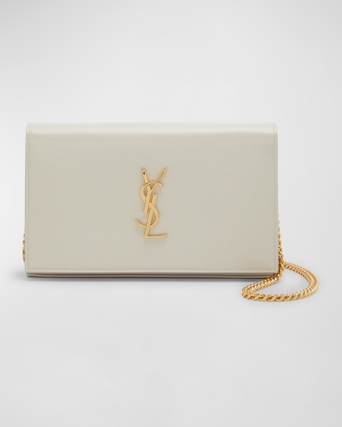 Saint Laurent Kate Medium YSL Wallet on Chain in Croc Embossed Leather