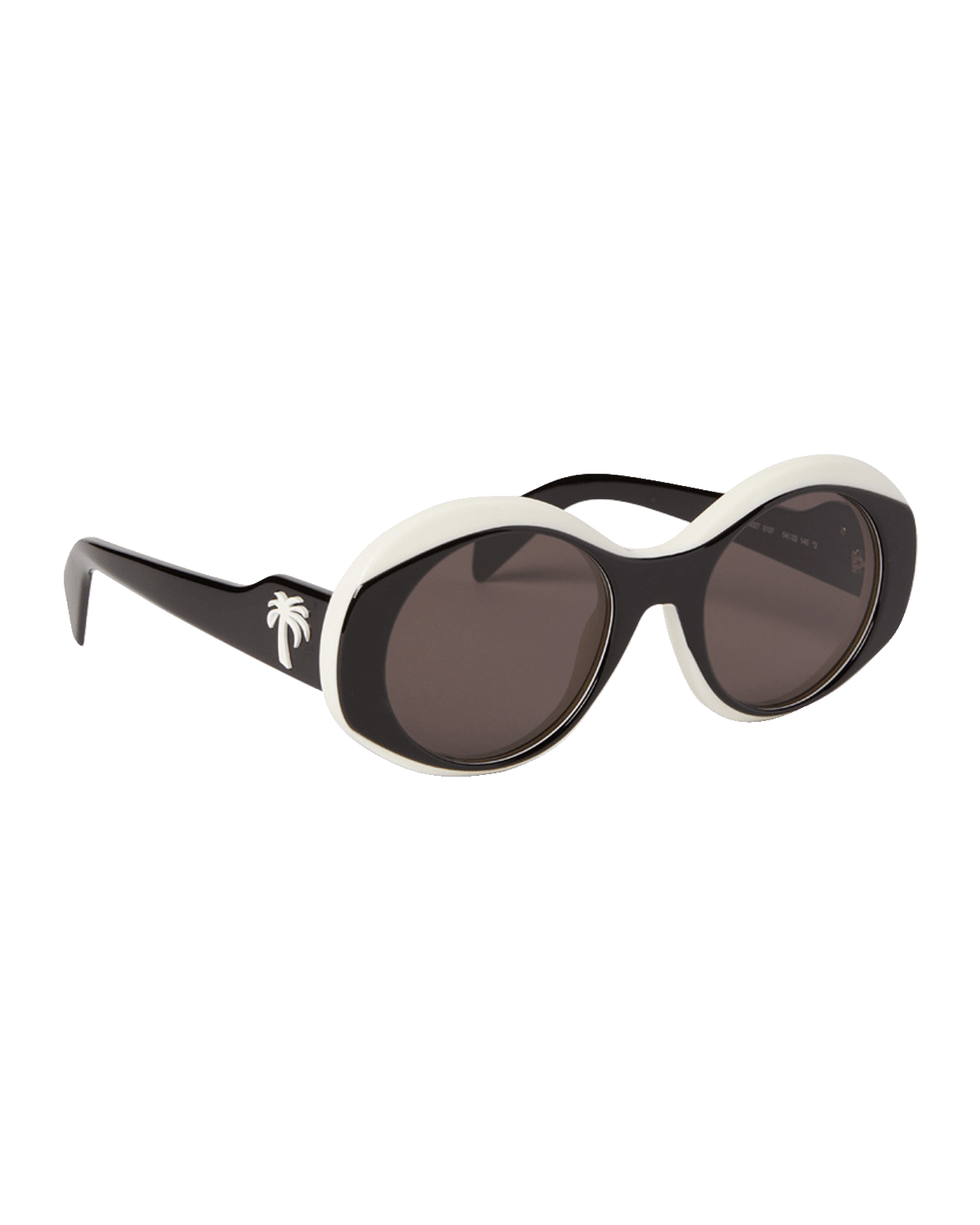 Palm Angels Doyle Black & White Acetate Oval Sunglasses