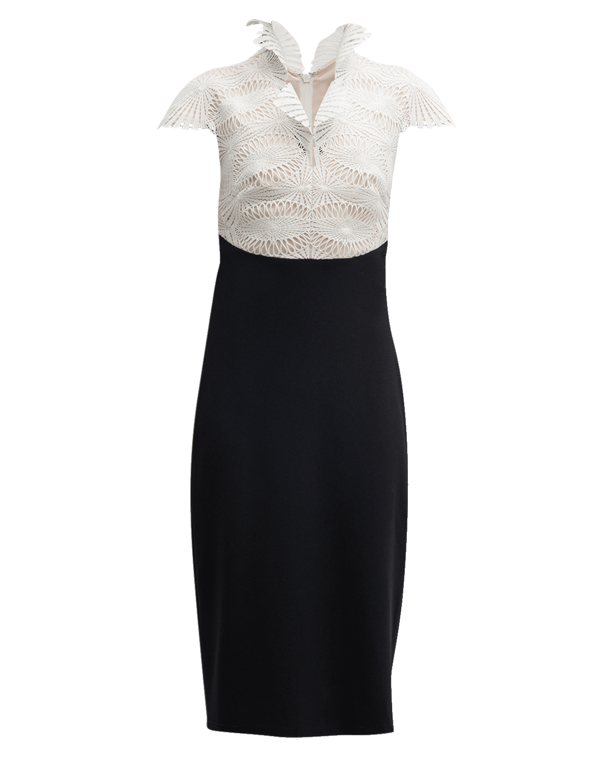 Tadashi Shoji Two-Tone Lace Crepe Sheath Dress