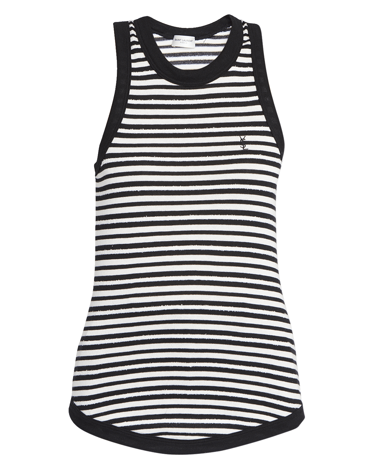Saint Laurent Monogram-Embroidered Stripe Tank Top