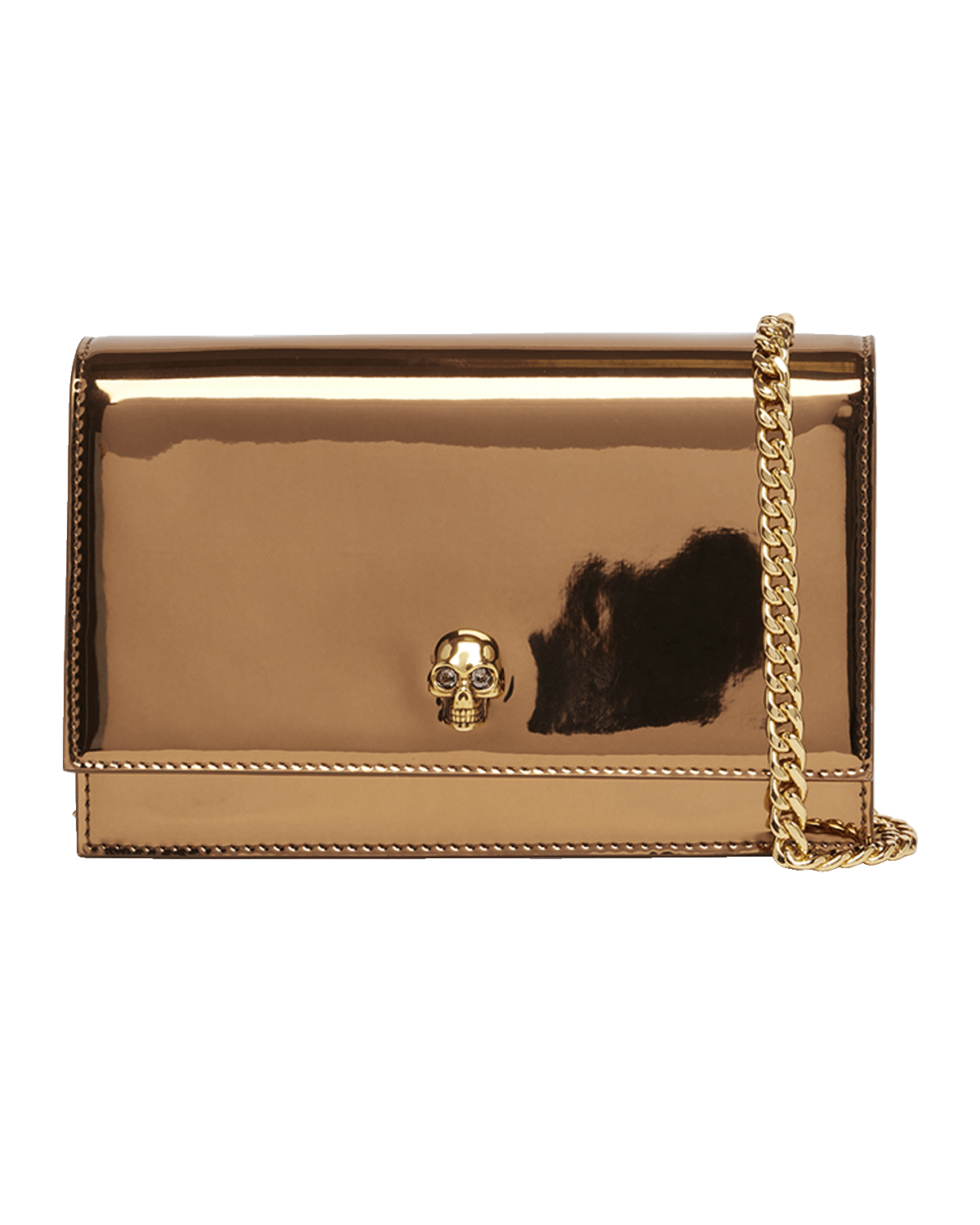 Alexander McQueen Small Metallic Skull Chain Shoulder Bag