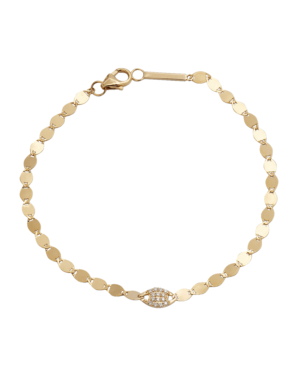 LANA 14K Yellow Gold Single Flawless Nude Link Bracelet