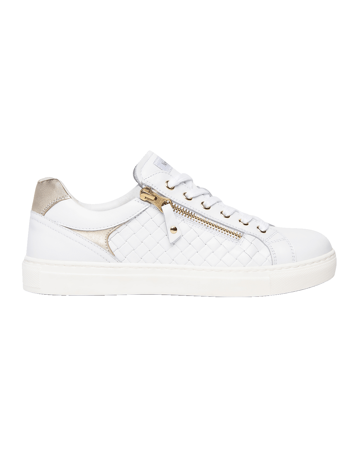 NeroGiardini Embossed-Side Zip Low-Top Sneakers