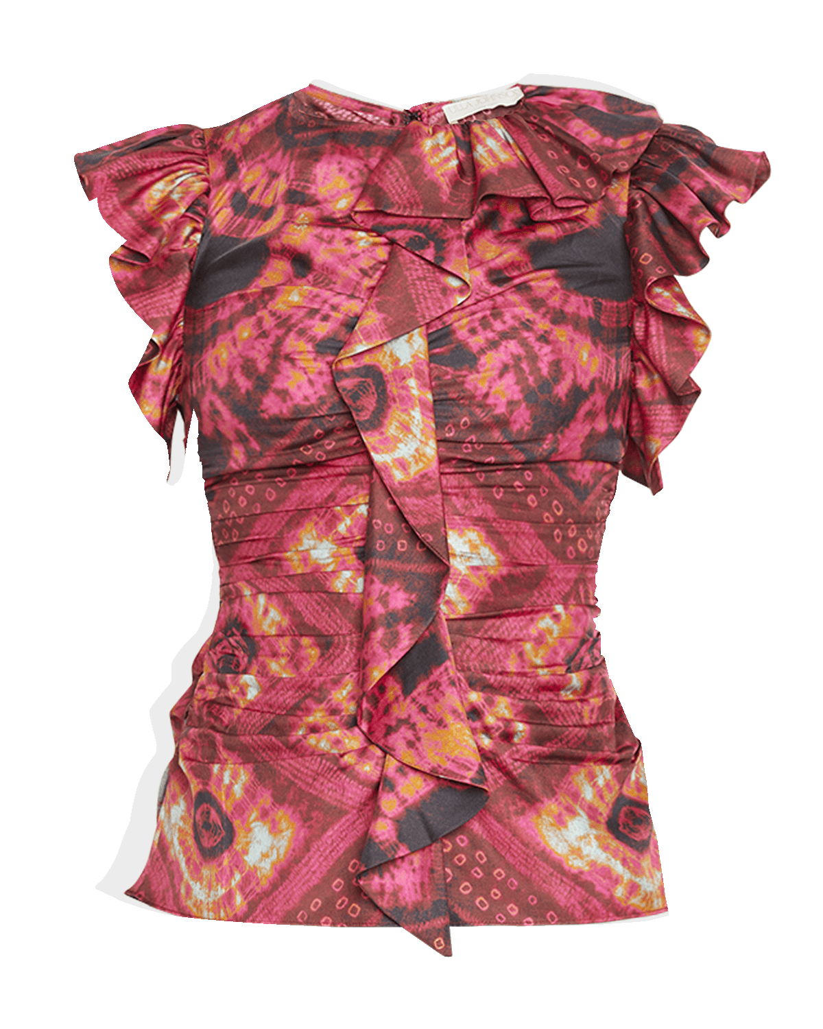 Ulla Johnson Vida Printed Shibori Silk Twill Top