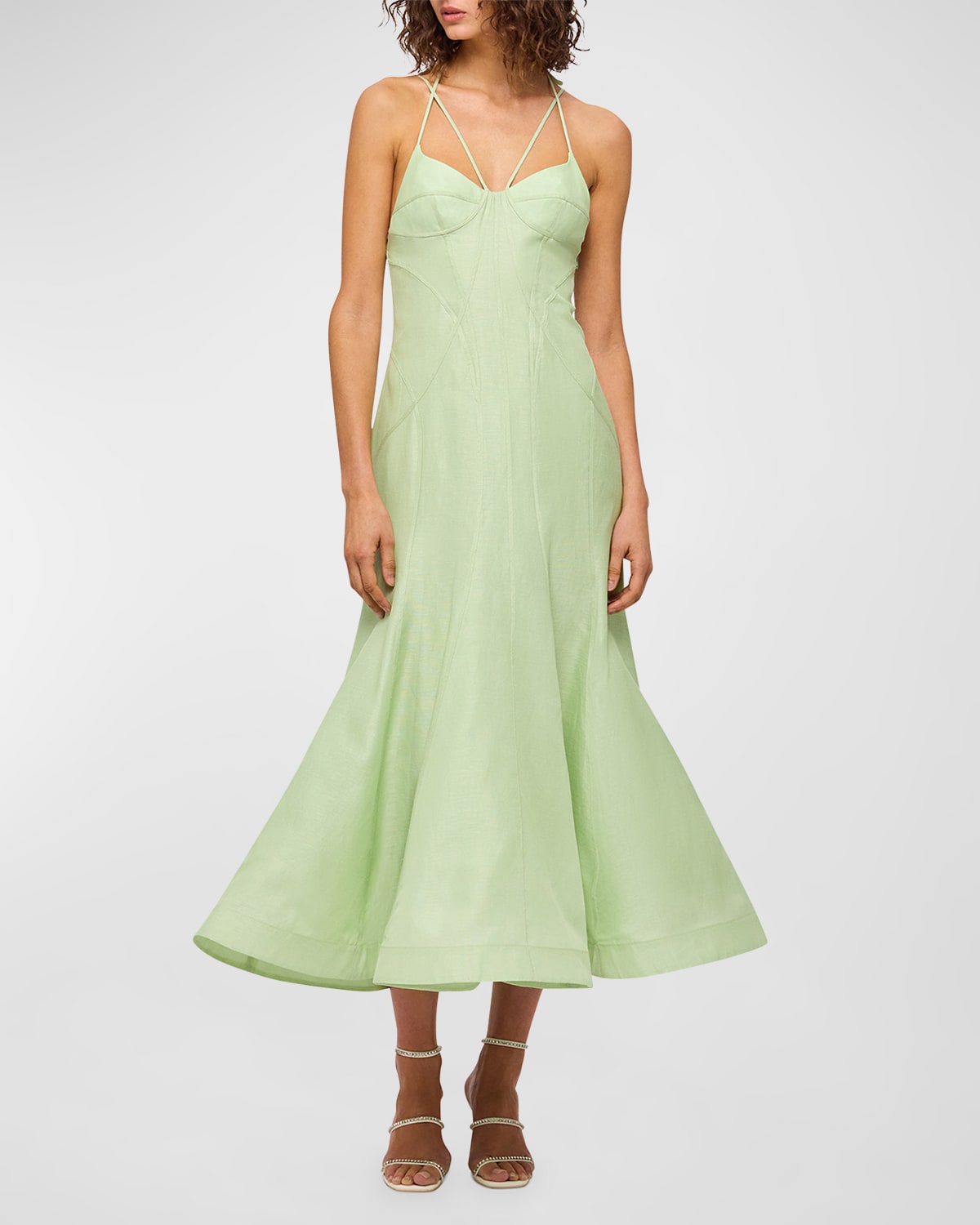 Fitted Linen Dress Neiman Marcus