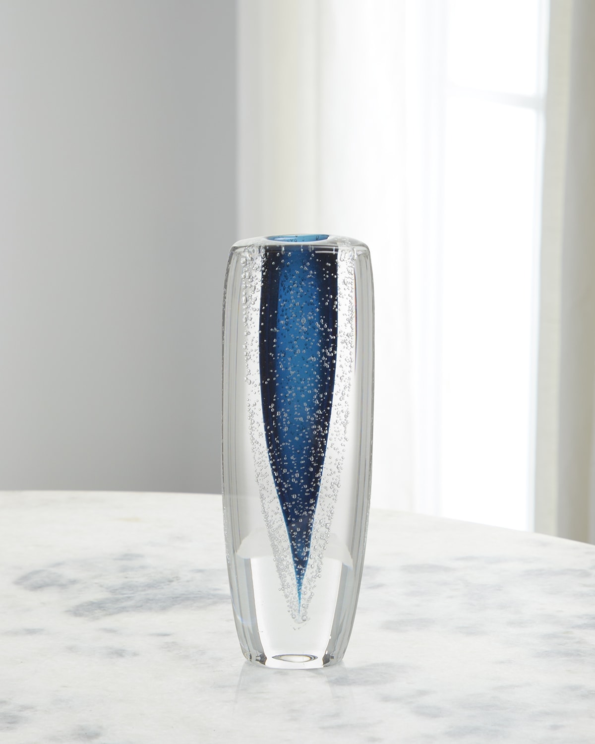 John-Richard Collection Sapphire Blue Handblown Glass Vase II