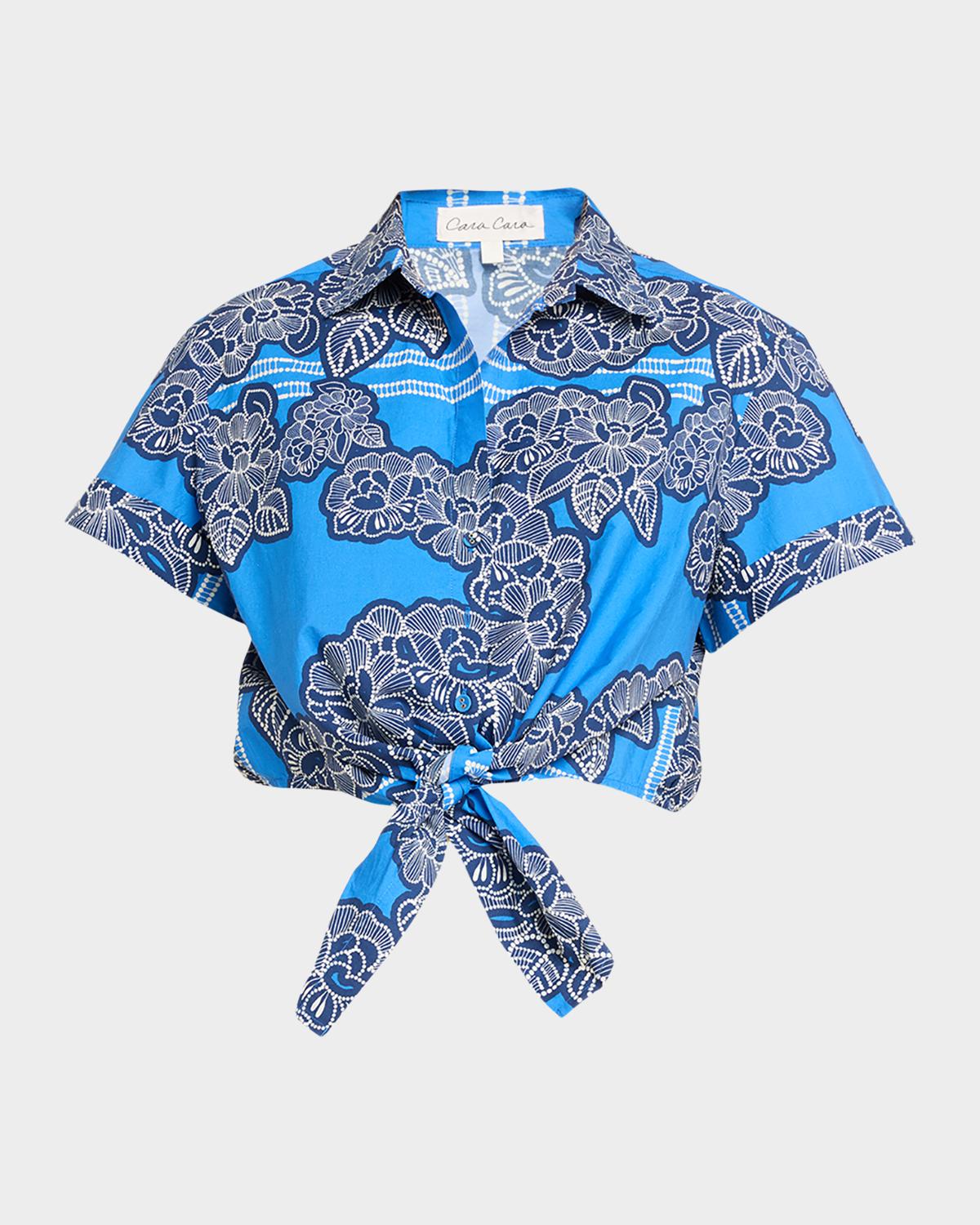 Cara Cara Asbury Tie-Front Cotton Button-Front Top