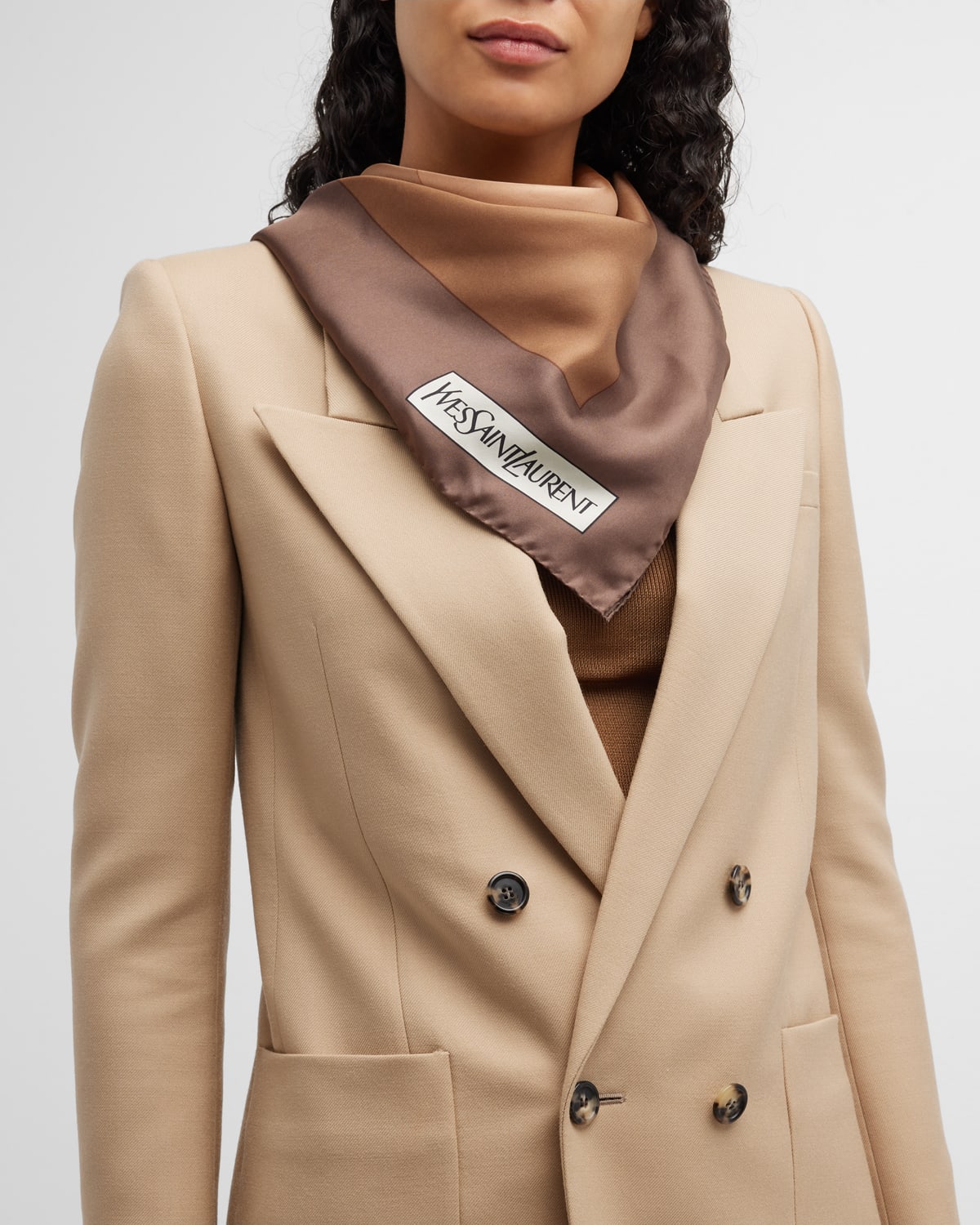 Saint Laurent Gradient Concentric Silk Square Scarf