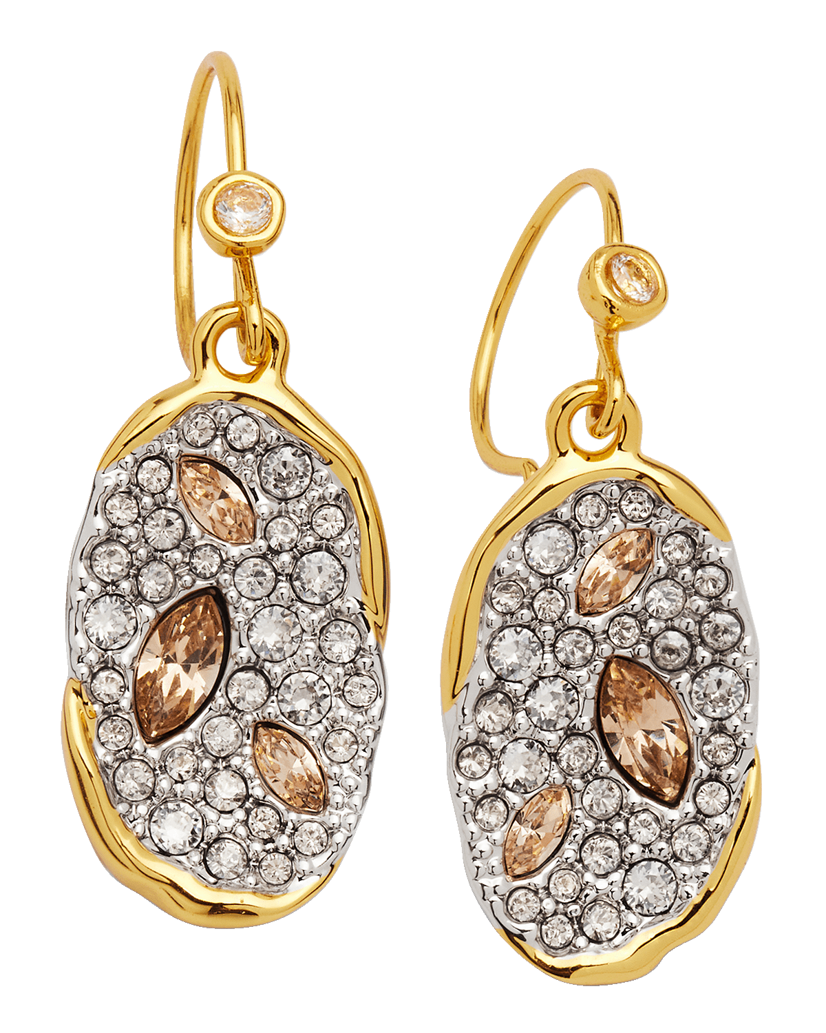 Alexis Bittar Crumpled Gold Dangling Earrings