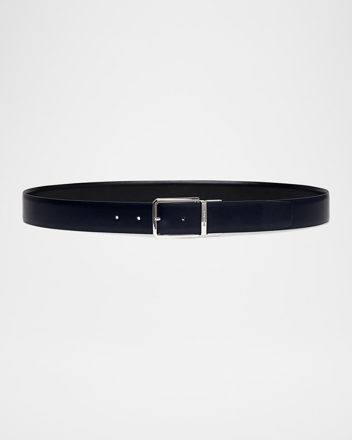Santoni Men's Reversible Leather Belt