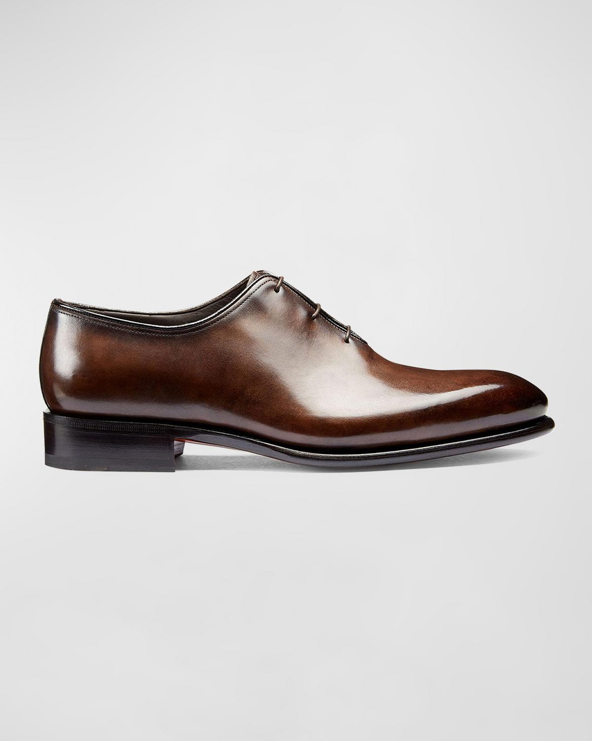 Santoni Men's Carter Burnished Leather Oxfords