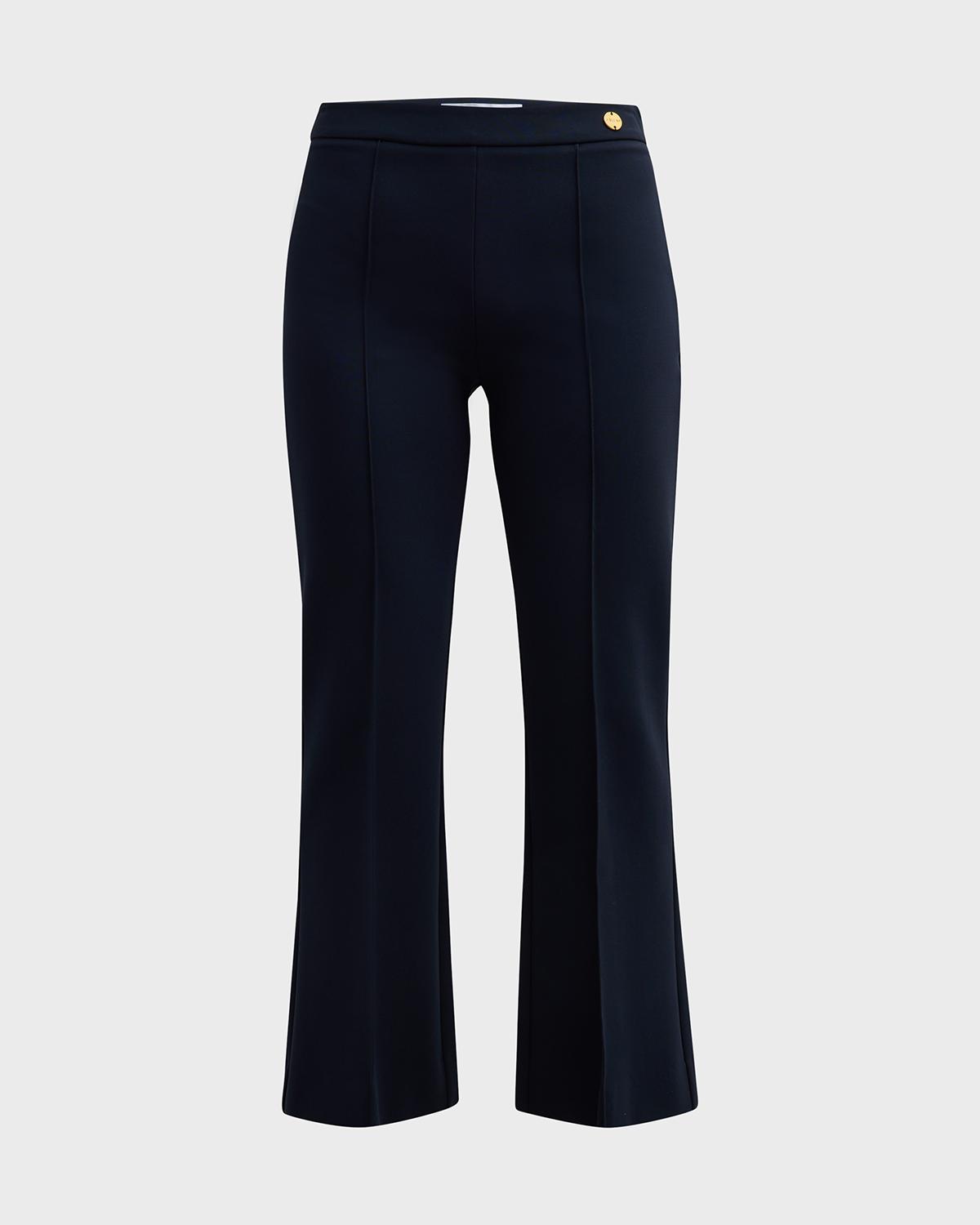 Callas Milano Lola Cropped Stretch Crepe Flare Pants