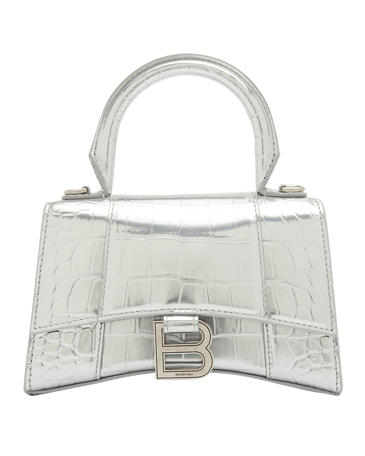 Balenciaga Hourglass XS Croc-Embossed Bag
