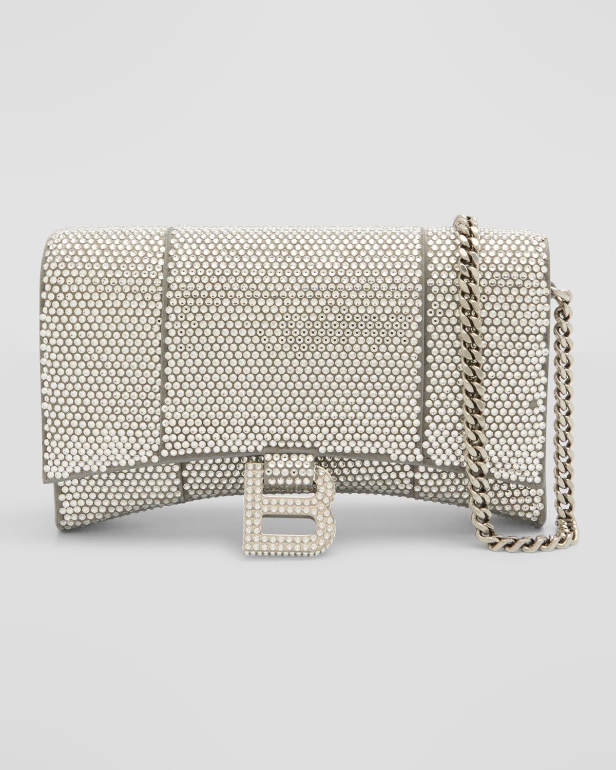 Balenciaga Hourglass Wallet on Chain with Rhinestones