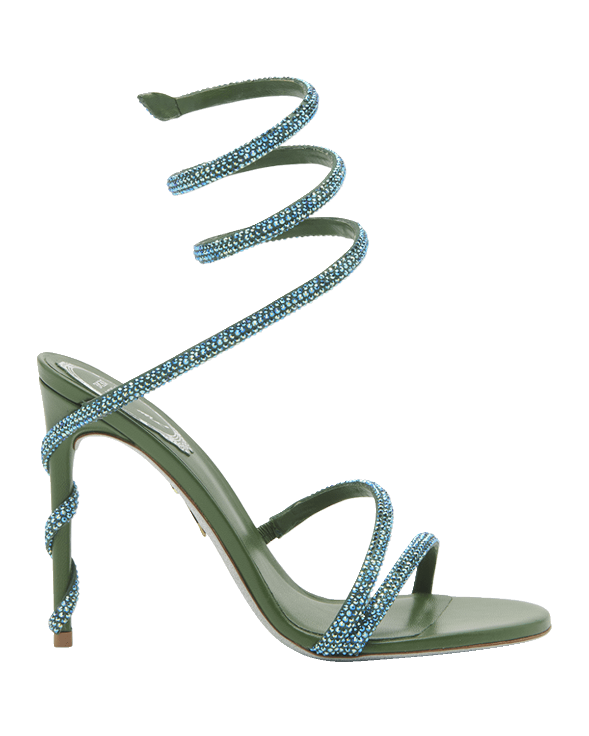 Rene Caovilla Snake-Wrap Strass Stiletto Sandals