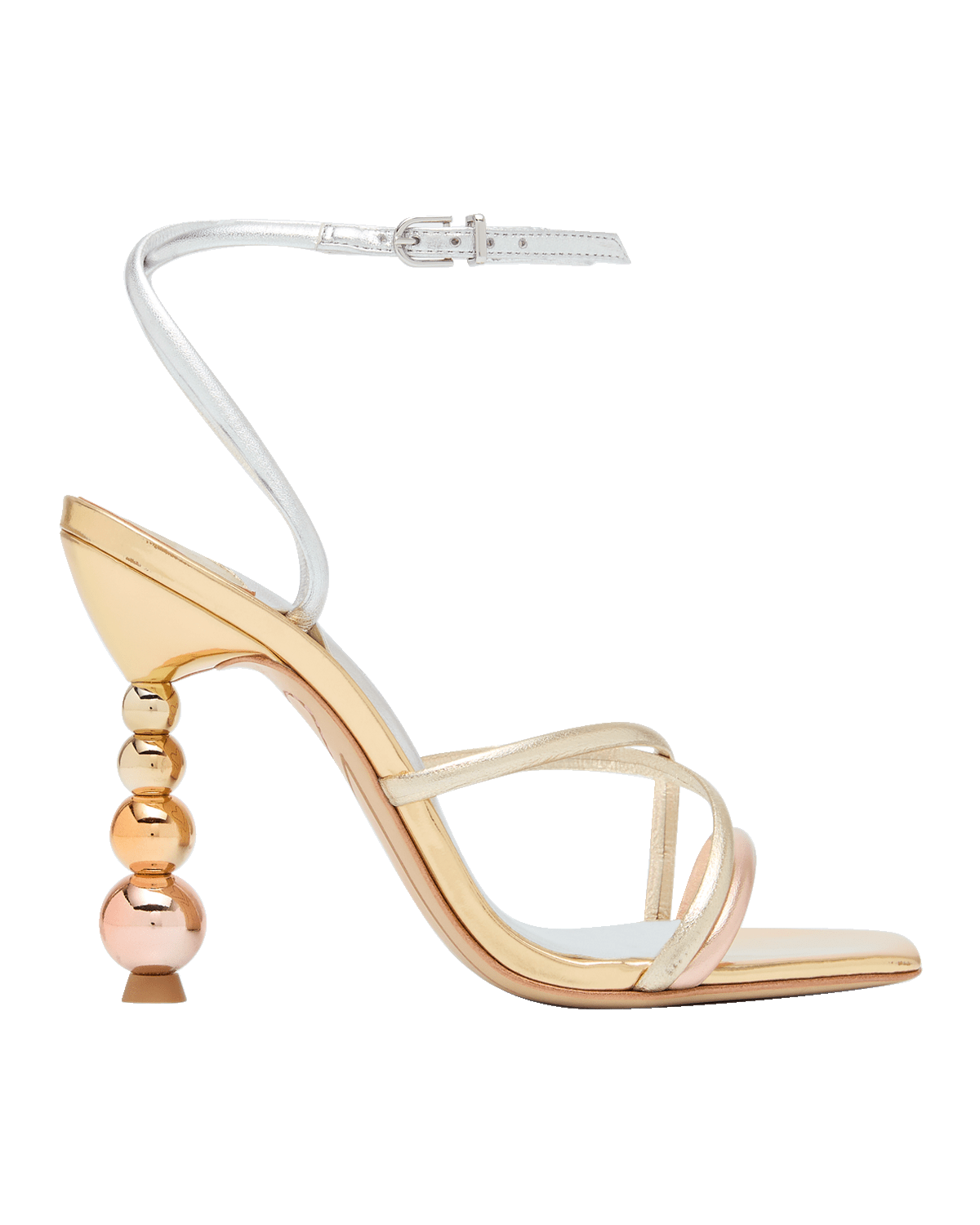 Sophia Webster Perla Metallic Ankle-Strap Sandals