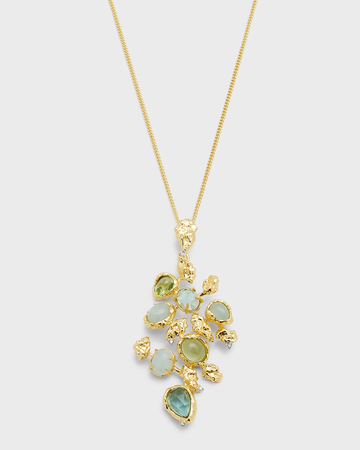 Gold Plated Necklace With Colorful Pebble Accents main image 0