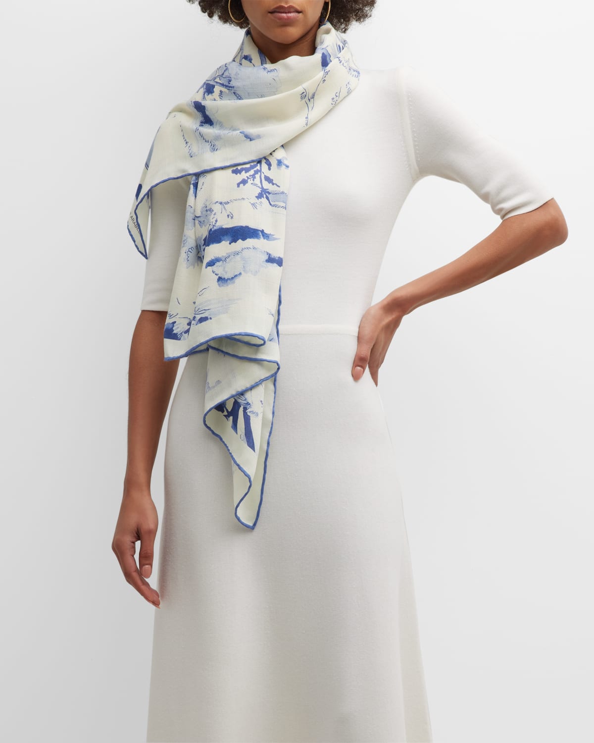 Rani Arabella Ponies Cashmere-Blend Scarf