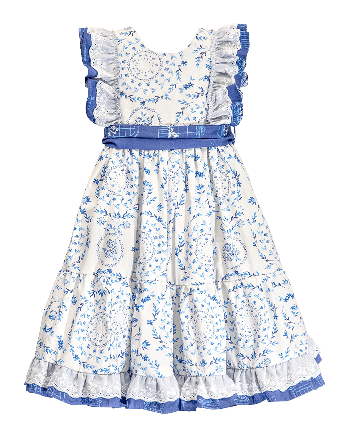 Haute Baby Girl's Matilda Floral-Print Embroidered Dress, Size 3-6