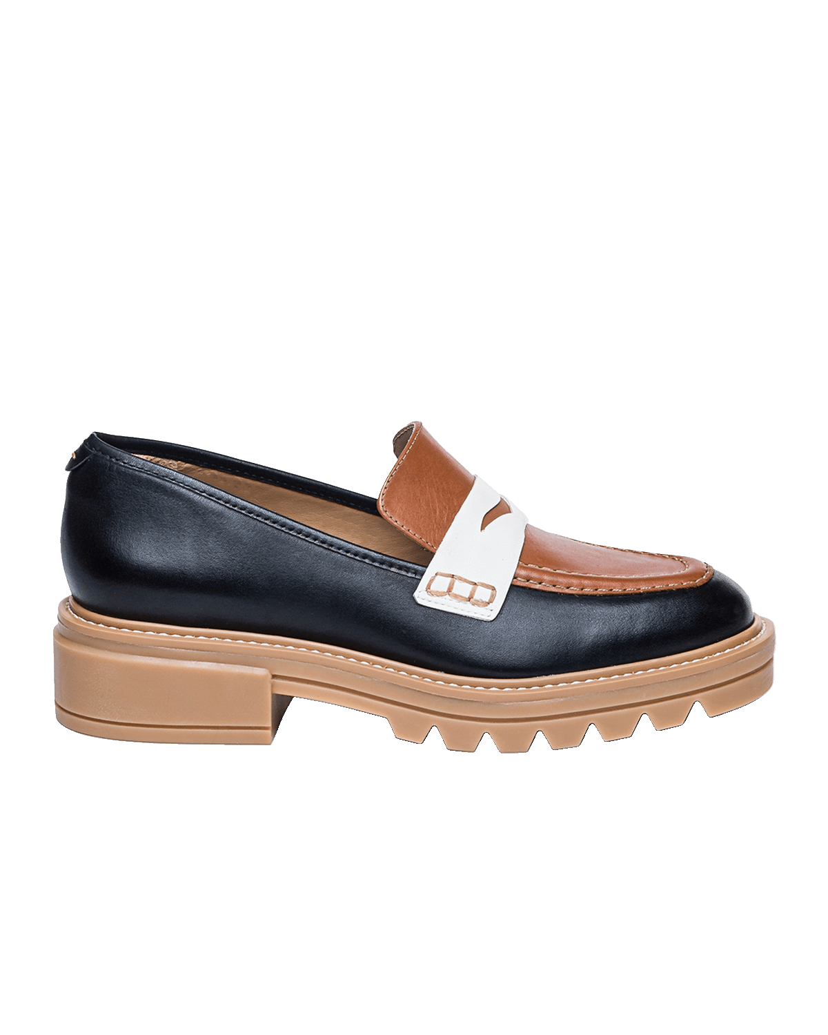 Bernardo Chandler Tricolor Leather Penny Loafers