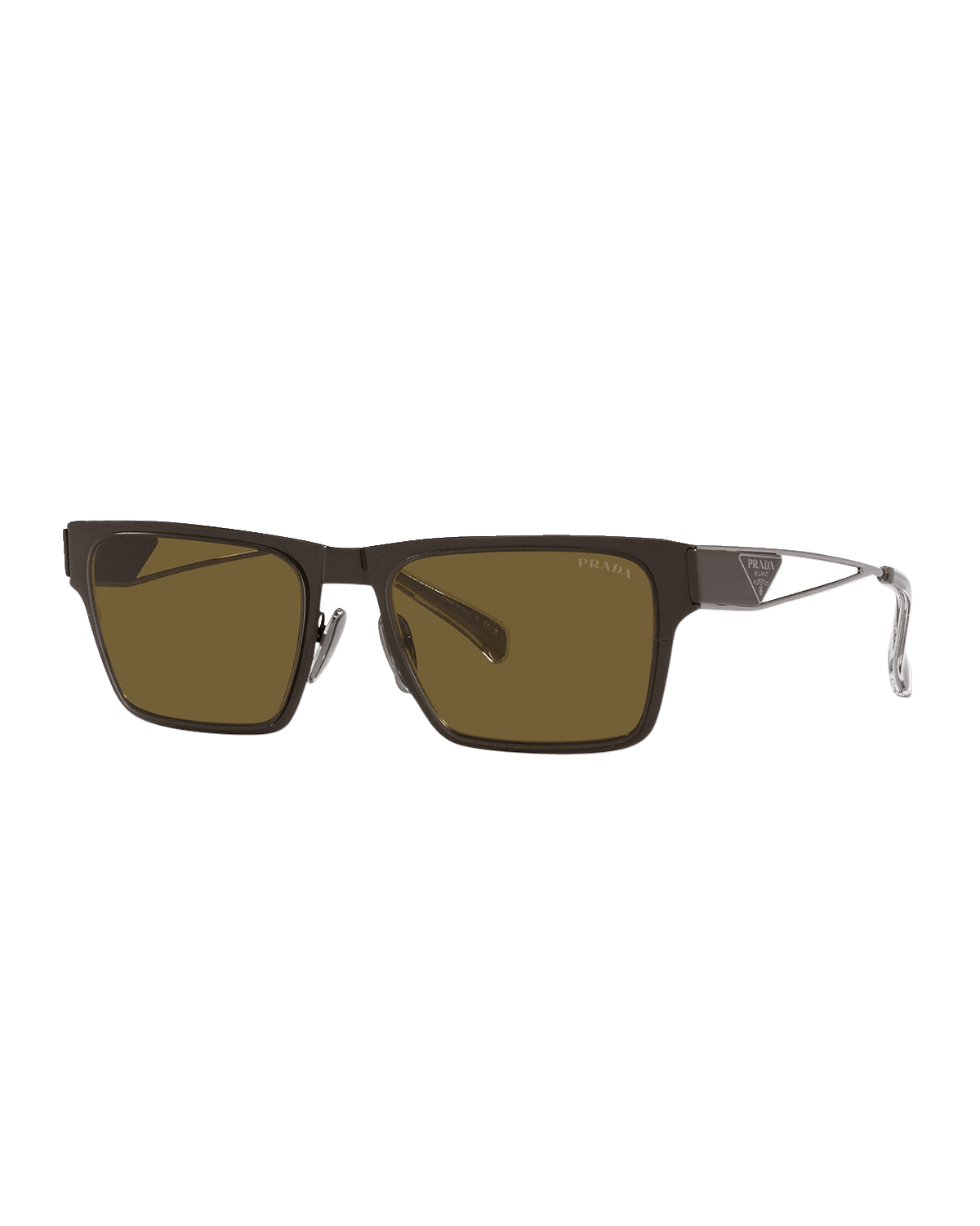 Prada Mens Half Rim Square Polarized Sunglasses Neiman Marcus