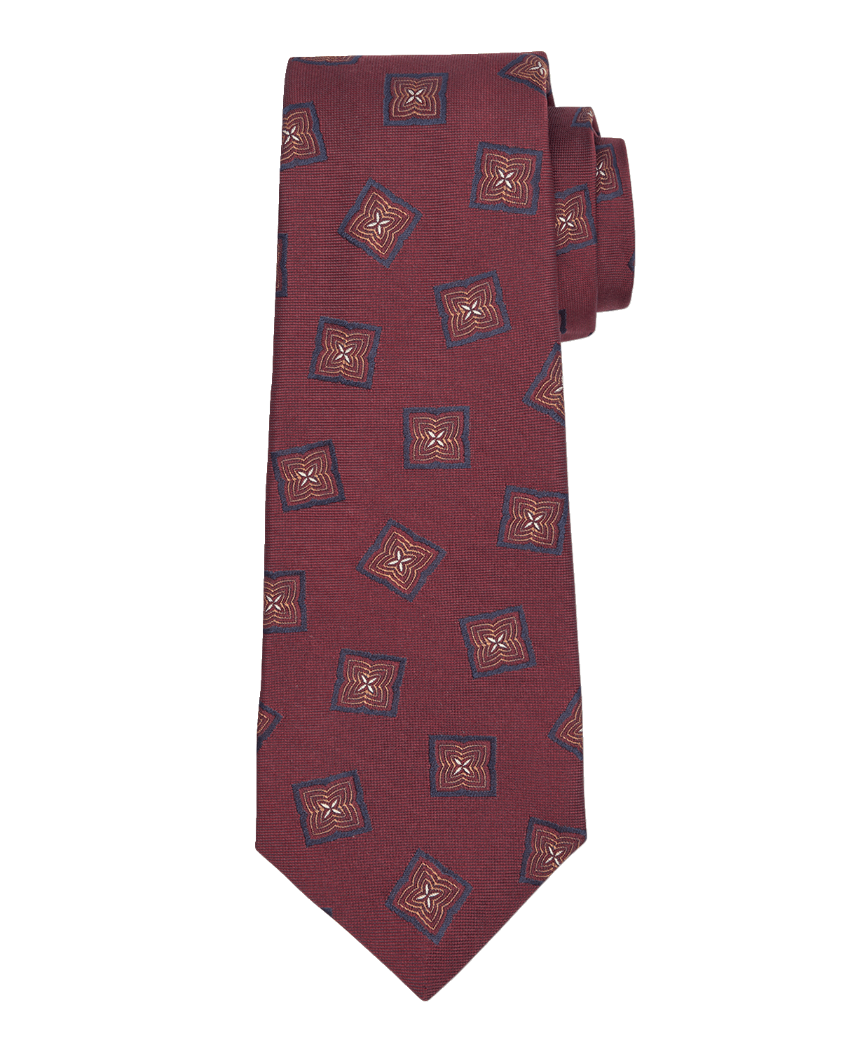 Kiton Men's Medallion Jacquard Silk Tie