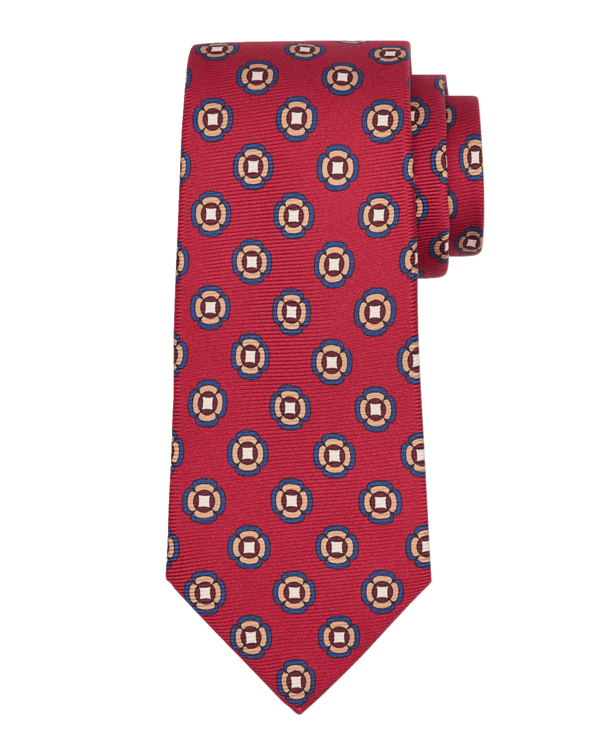 Kiton Men's Medallion-Print Silk Tie