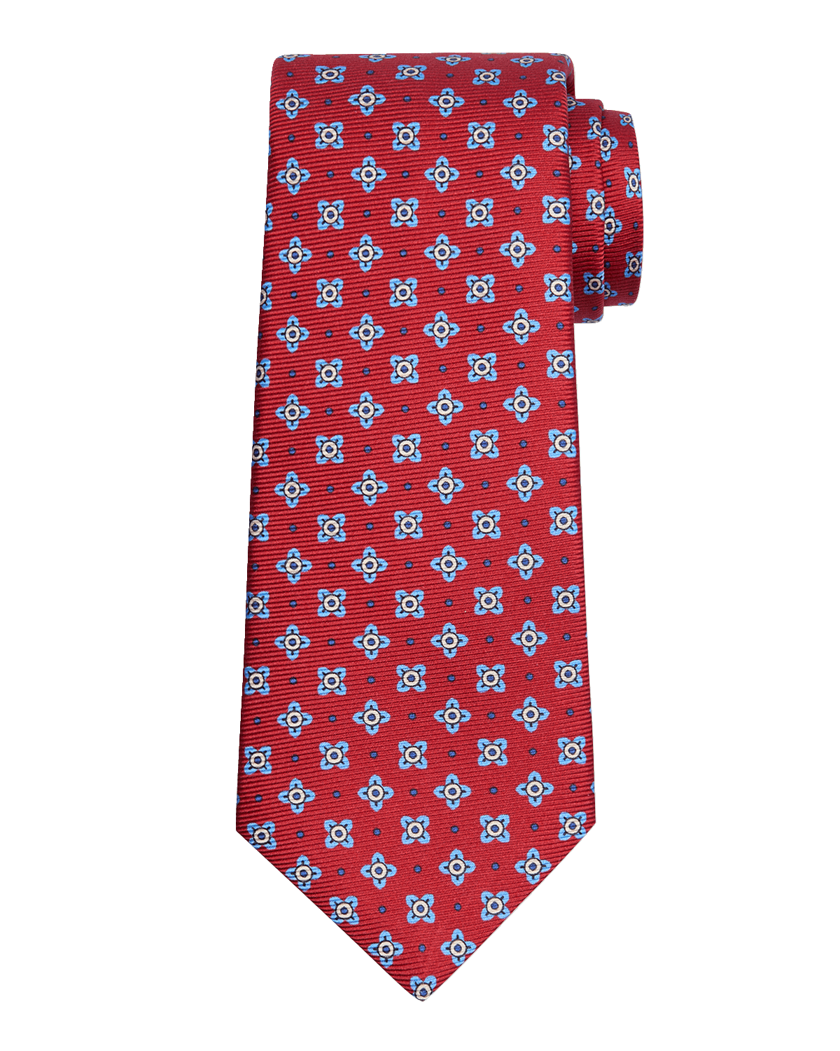 Kiton Men's Floral-Print Silk Tie