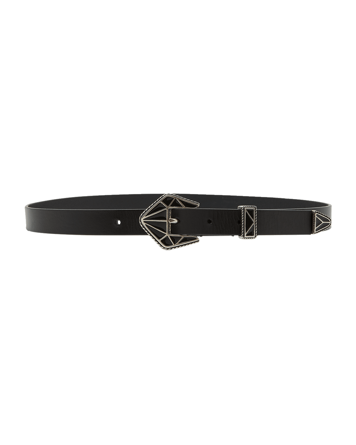 Isabel Marant Coraline Leather Belt With Geometric Accents
