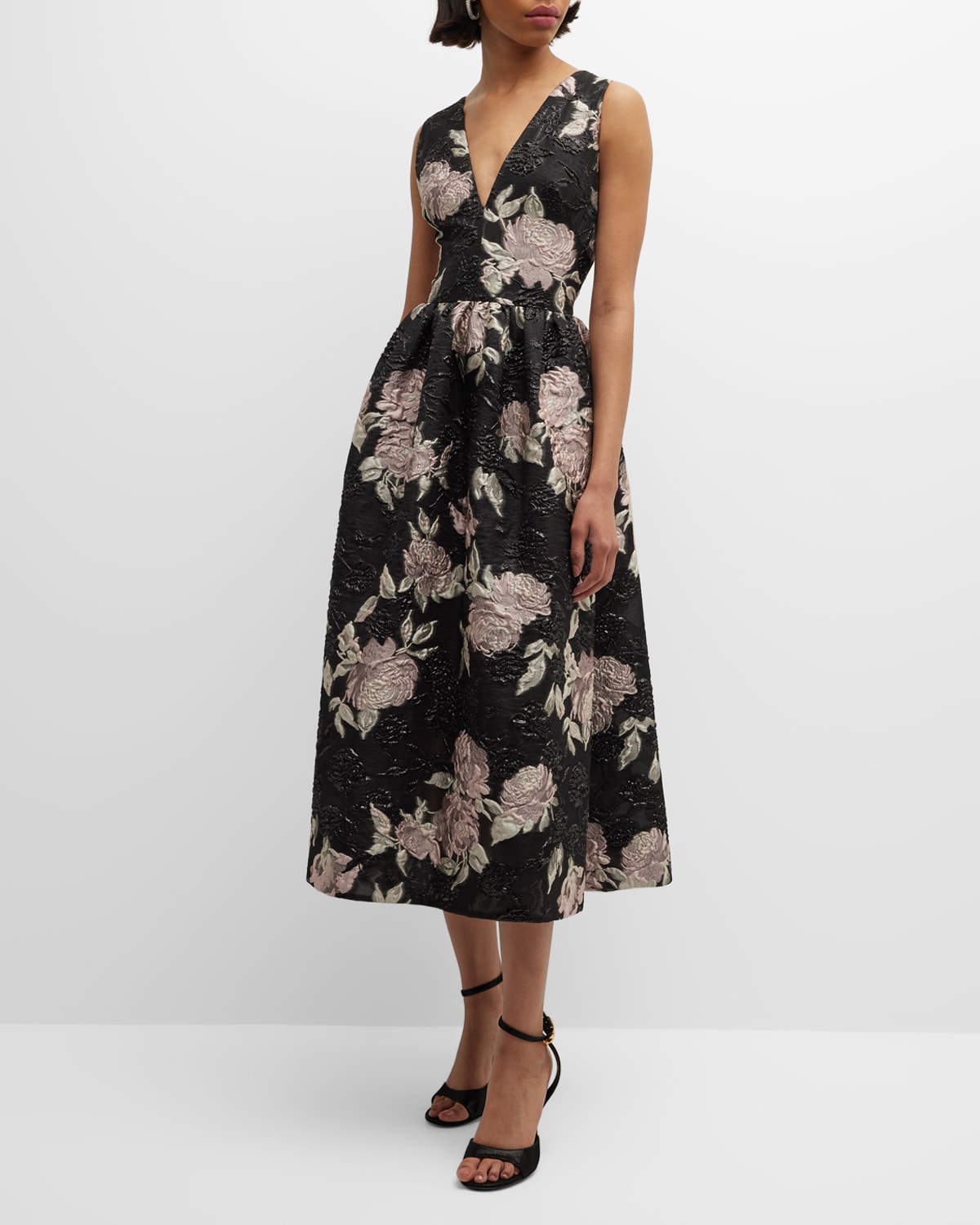 Plunging V Neckline Dress | Neiman Marcus