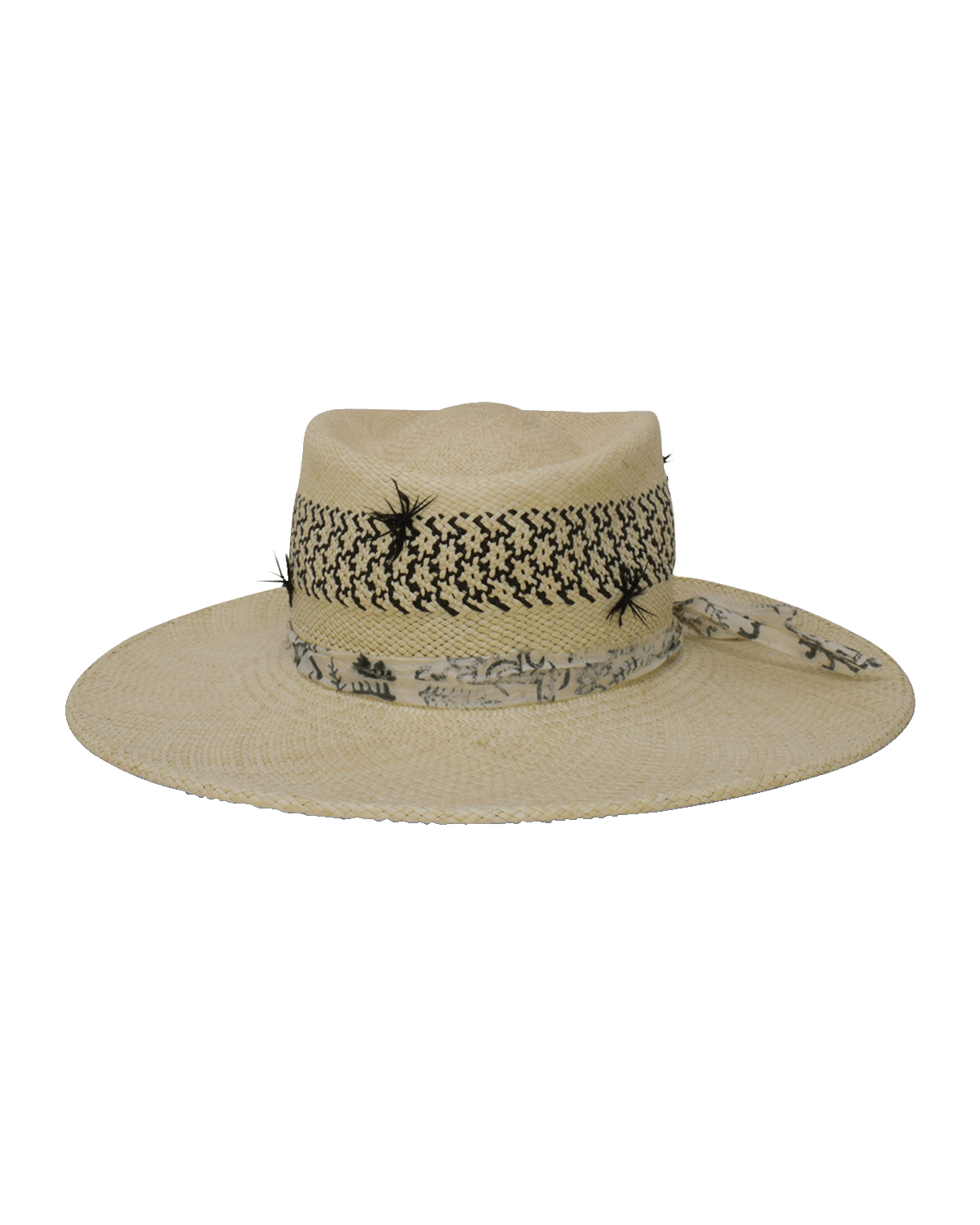 Gigi Burris Merle Straw Fedora With Feather Accents