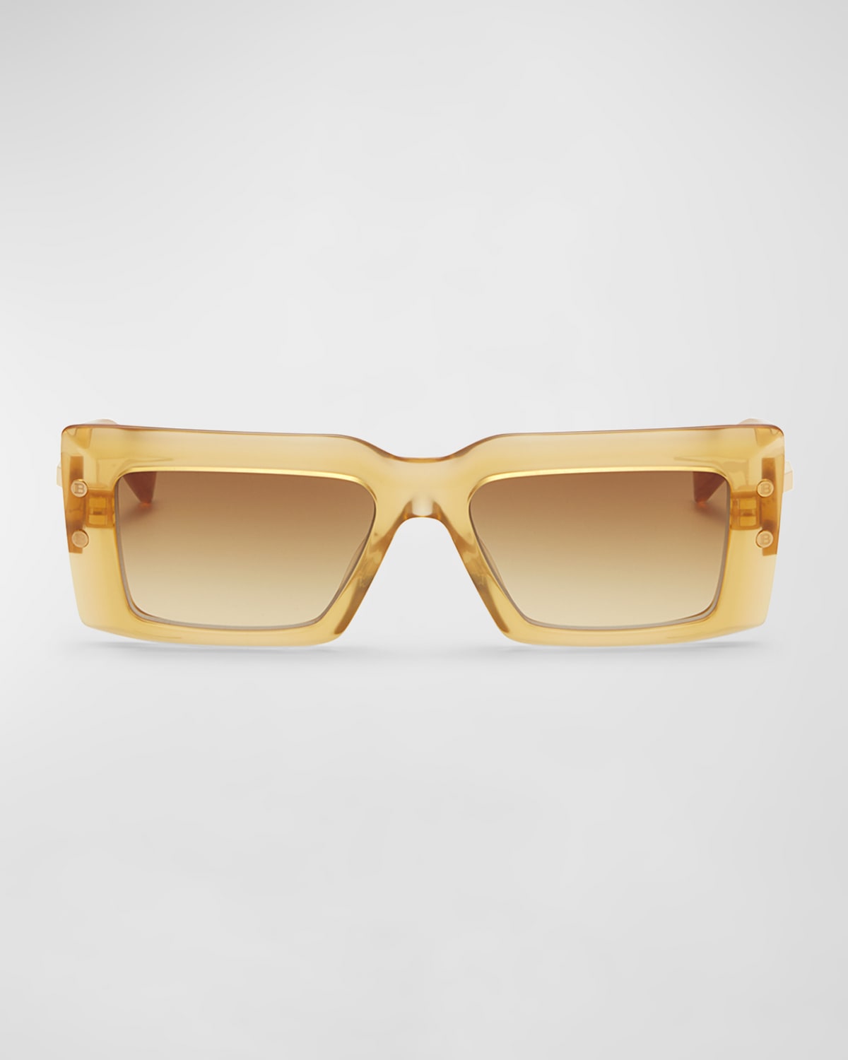 Balmain Imperial Acetate & Titanium Rectangle Sunglasses