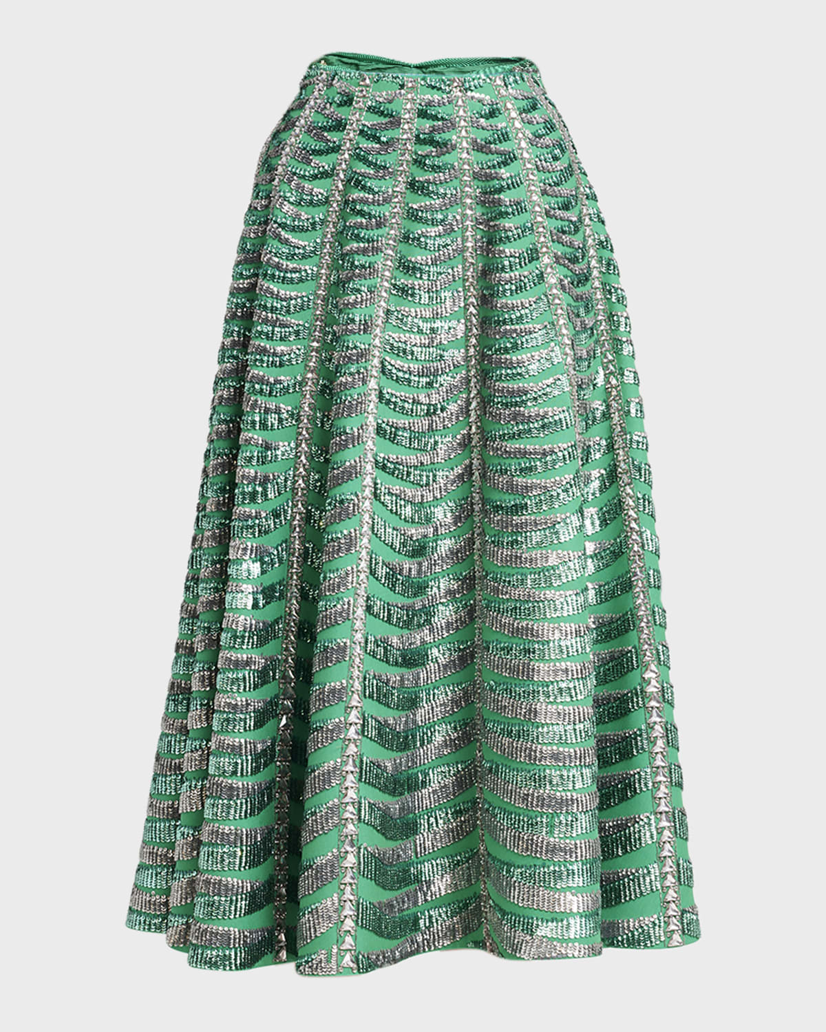 Valentino Garavani Embroidered Crepe Couture Midi Skirt