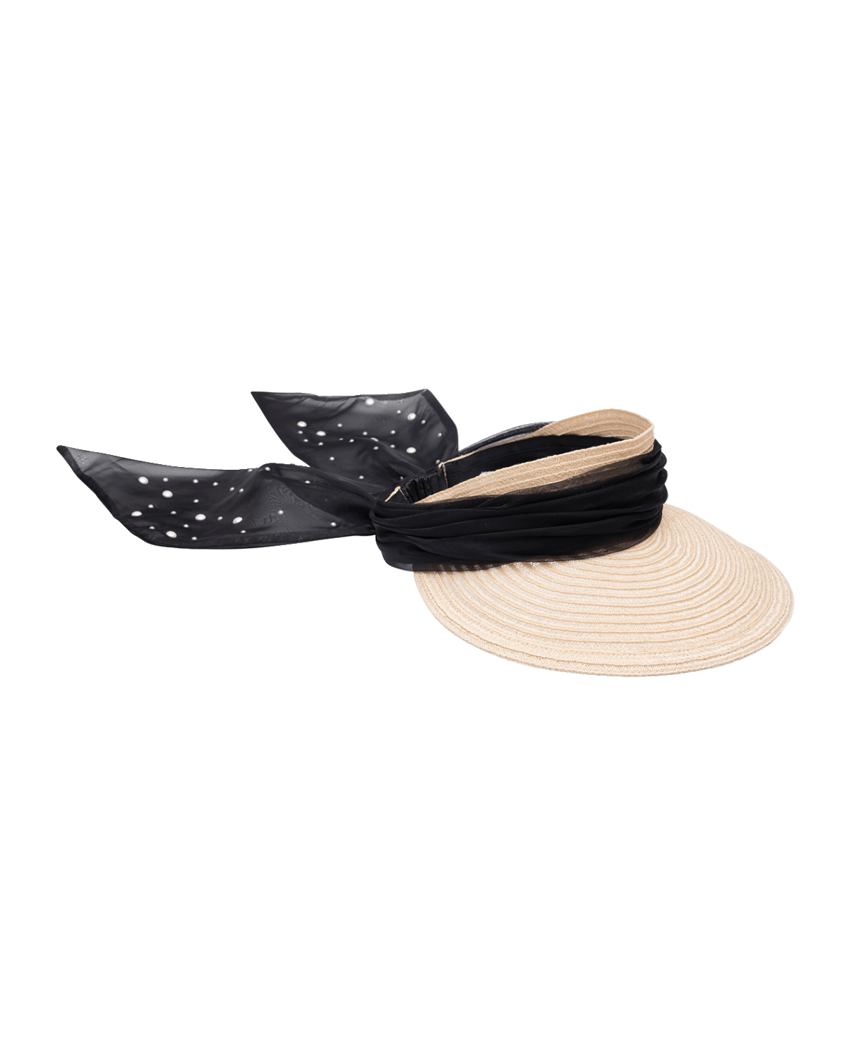 Eugenia Kim Ricky Pearl Visor With Organza Scarf