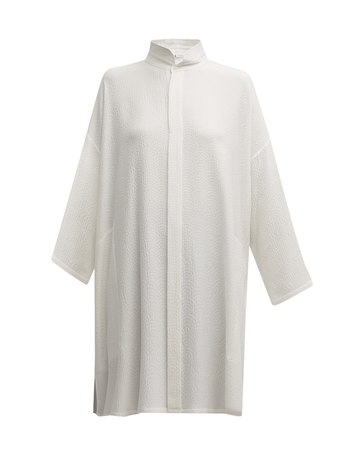 Eskandar Wide A-Line Double Stand Collar Shirt (Very Long)