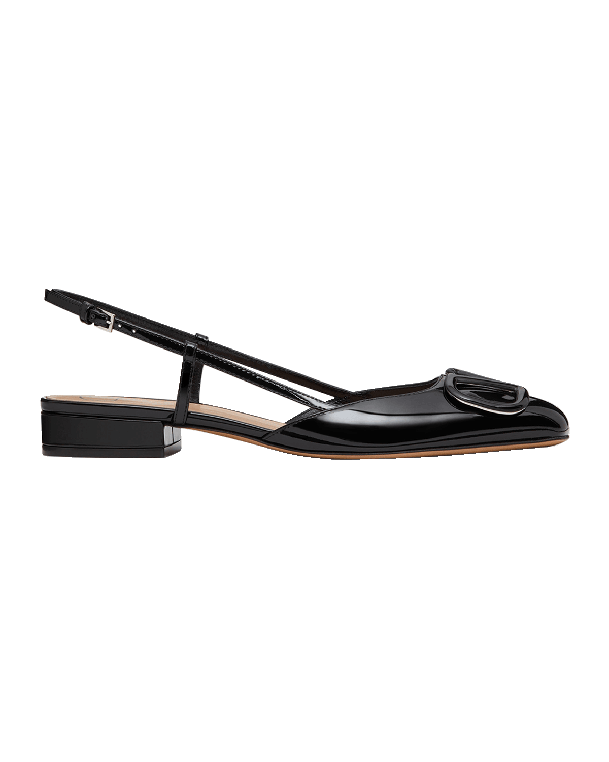 Valentino Garavani VLogo Patent Slingback Ballerina Flats